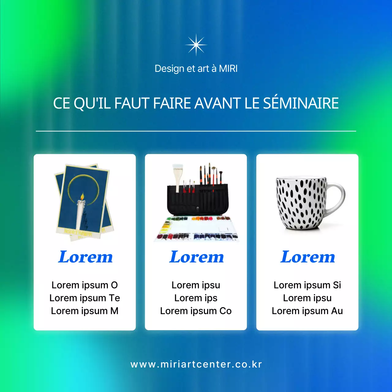 Promouvoir des séminaires d'art en cybernétique bleue et chartreuse