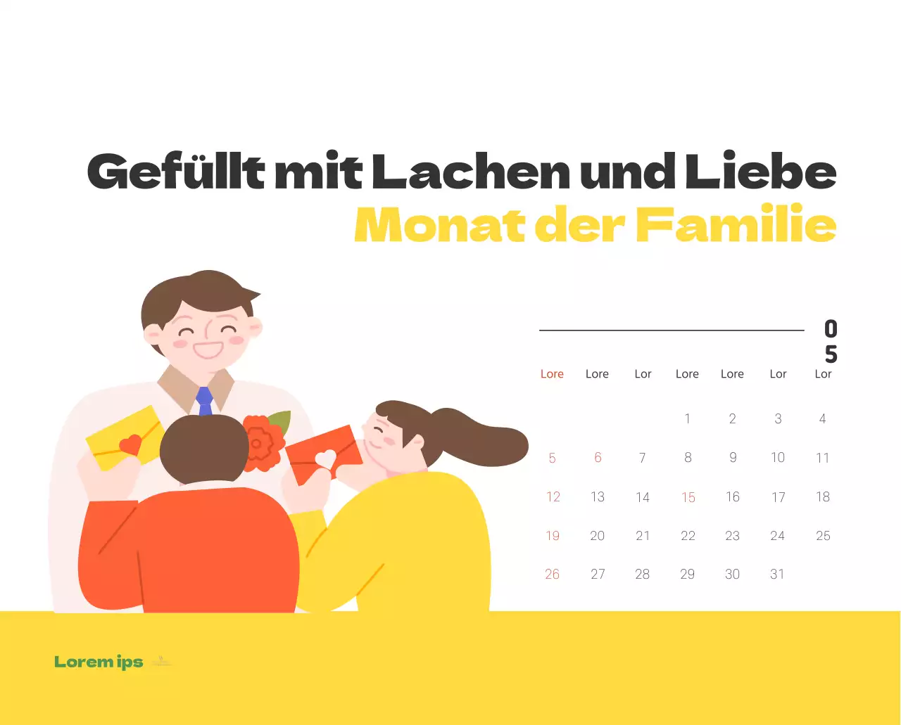 Ein festliches Krankenhaus mit Illustrationen zum Thema Gesundheit und Familie und farbenfrohen Akzenten