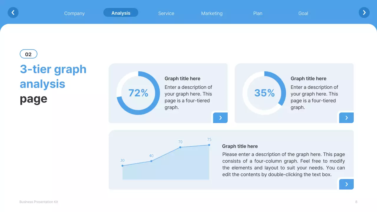 A simple white and light blue website company profile