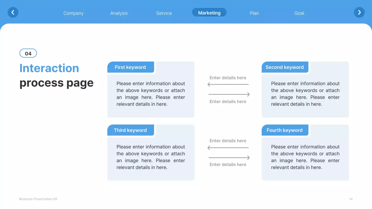 A simple white and light blue website company profile