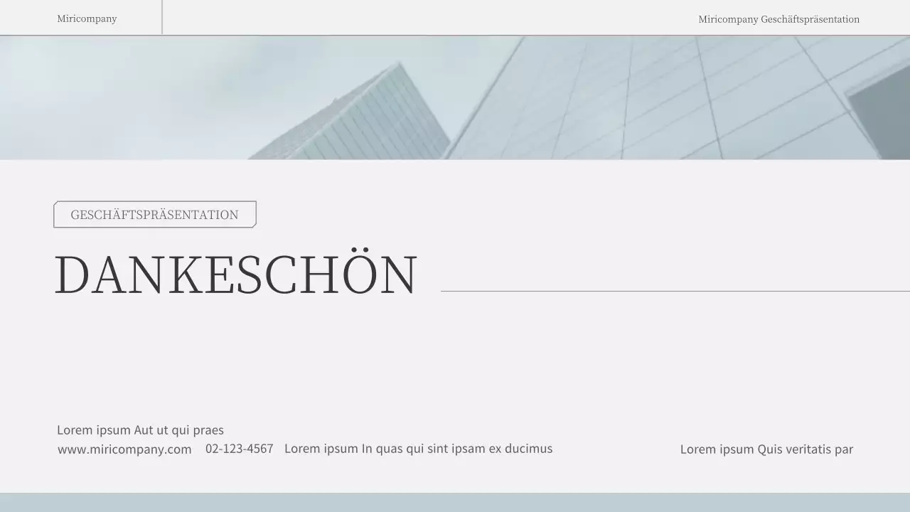 Ein einfacher, emotionaler Geschäftsbericht in Hellblau und Weiß