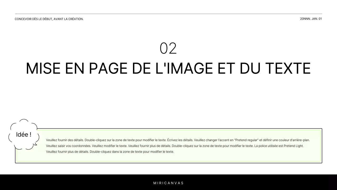 Un simple rapport blanc et chartreuse pour introduire un projet