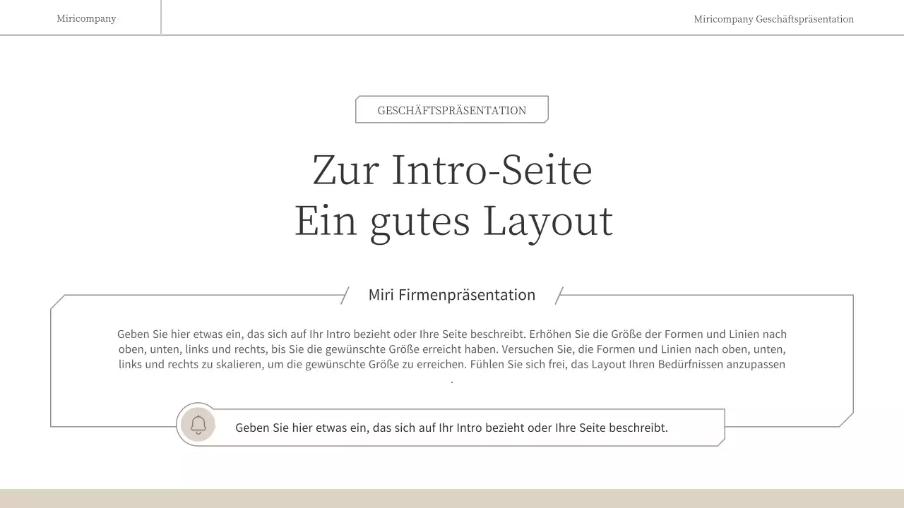 Ein einfacher, emotionaler Geschäftsbericht in Braun und Weiß