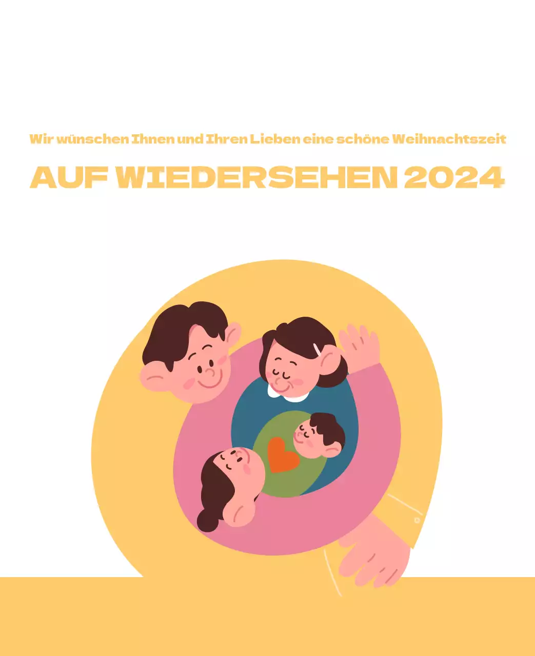 Ein festliches Krankenhaus mit Illustrationen zum Thema Gesundheit und Familie und farbenfrohen Akzenten