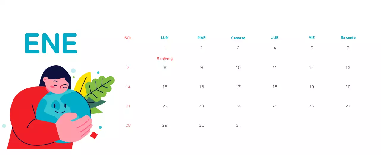 Celebra las fiestas navideñas con coloridas ilustraciones sobre las personas y el planeta.