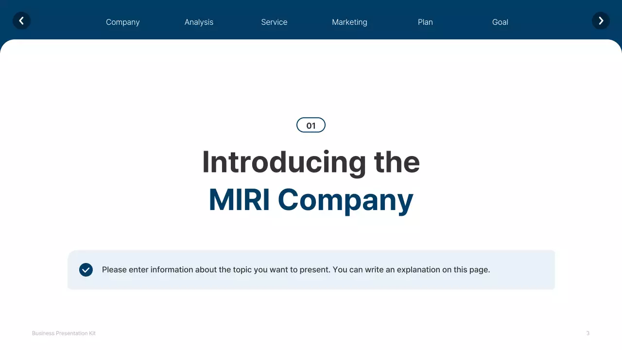 A simple white and navy blue website company profile