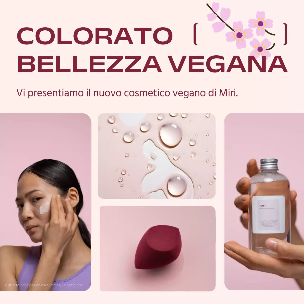 Una semplice pubblicità di cosmetici rosa