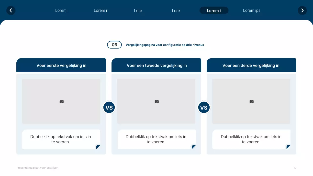 Eenvoudige witte en marineblauwe website bedrijfsprofiel