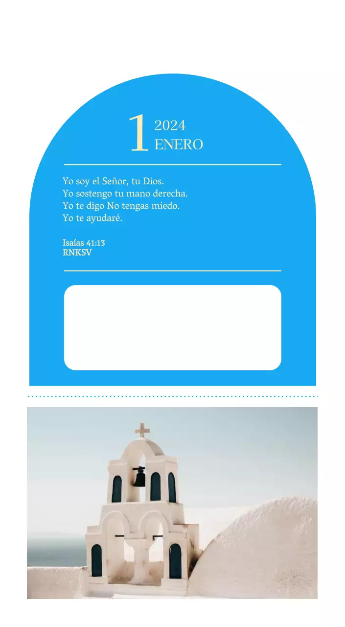 Calendario eclesiástico azul de concepto moderno