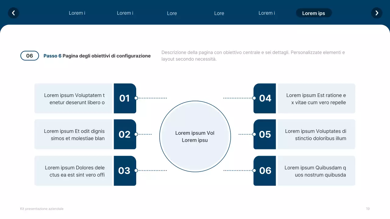 Profilo aziendale semplice in bianco e blu navy