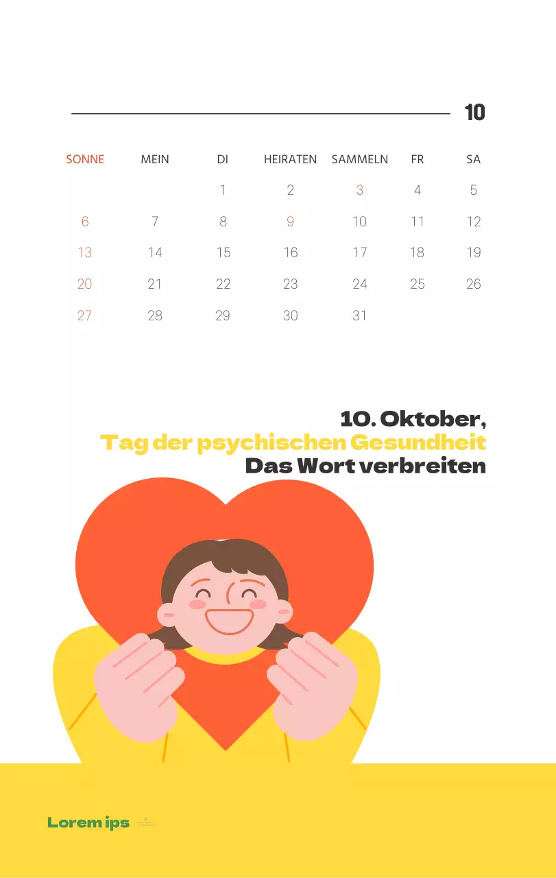 Ein festliches Krankenhaus mit Illustrationen zum Thema Gesundheit und Familie und farbenfrohen Akzenten