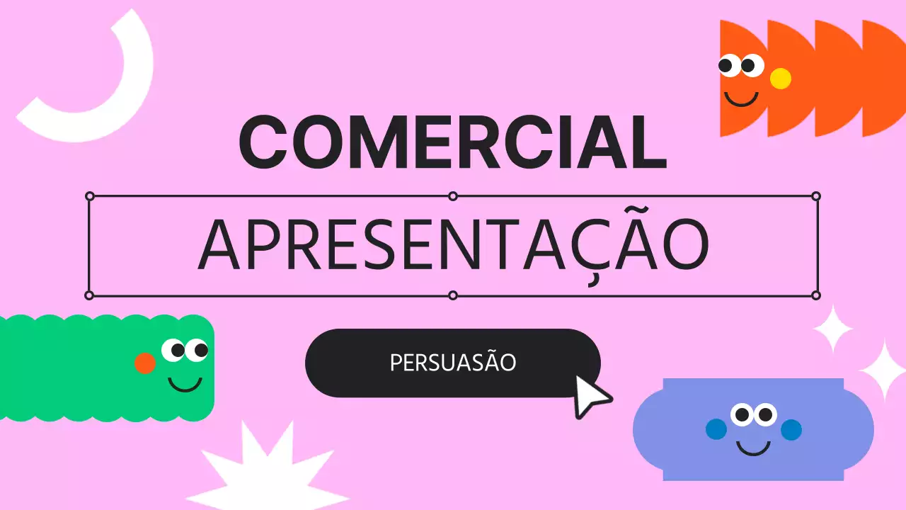 Uma apresentação de empresa cor-de-rosa e lilás kitsch com um perfil de empresa