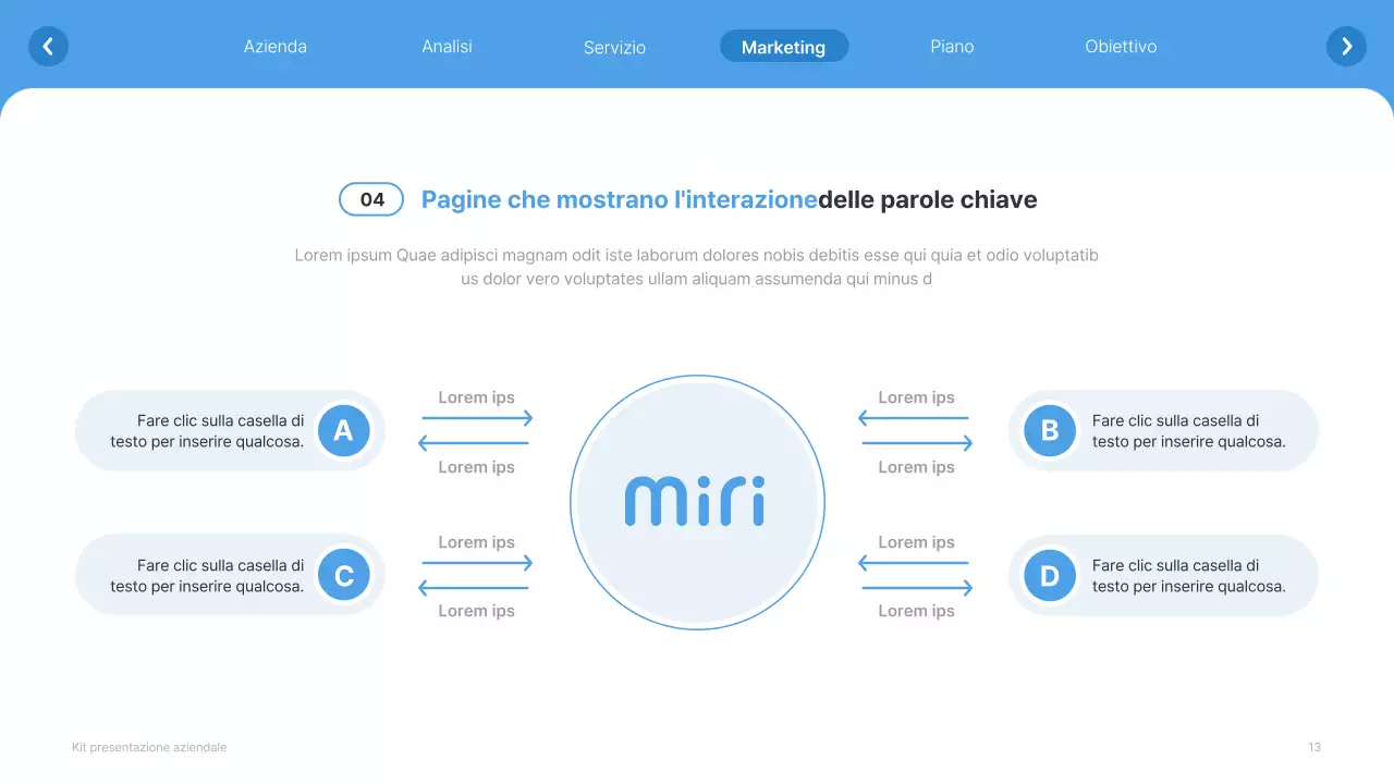 Profilo aziendale semplice in bianco e azzurro
