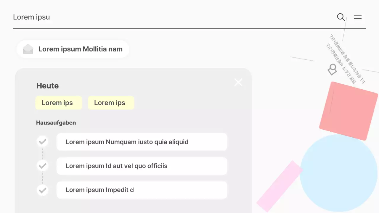 Einfaches Schulmaterial für Mathe in Weiß und Mint