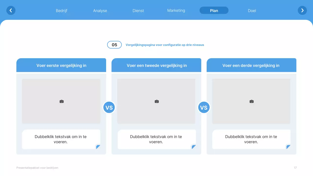 Eenvoudige witte en lichtblauwe website bedrijfsprofiel