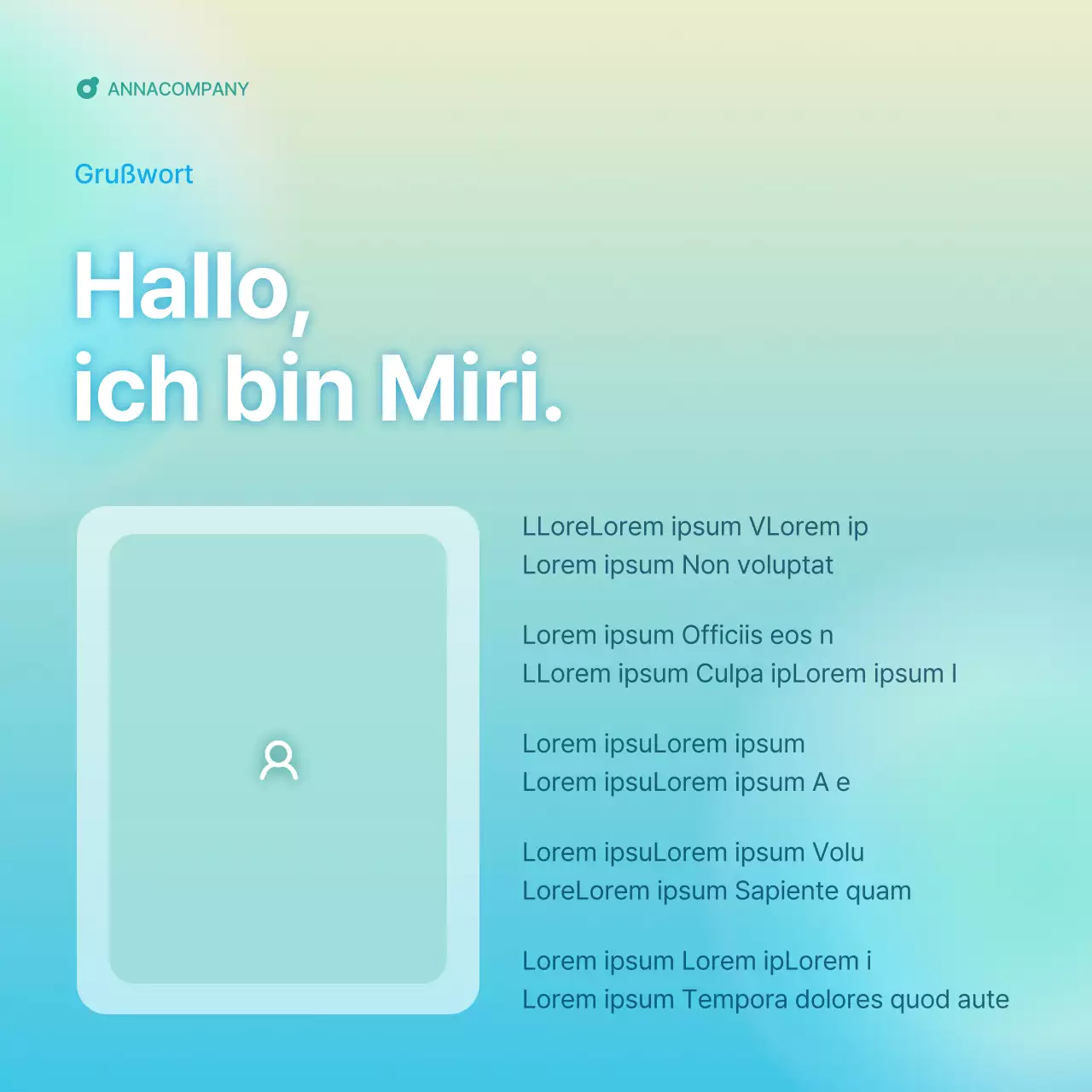Ein schlichter Leitfaden für den Corporate Newsletter in Hellblau und Mintgrün