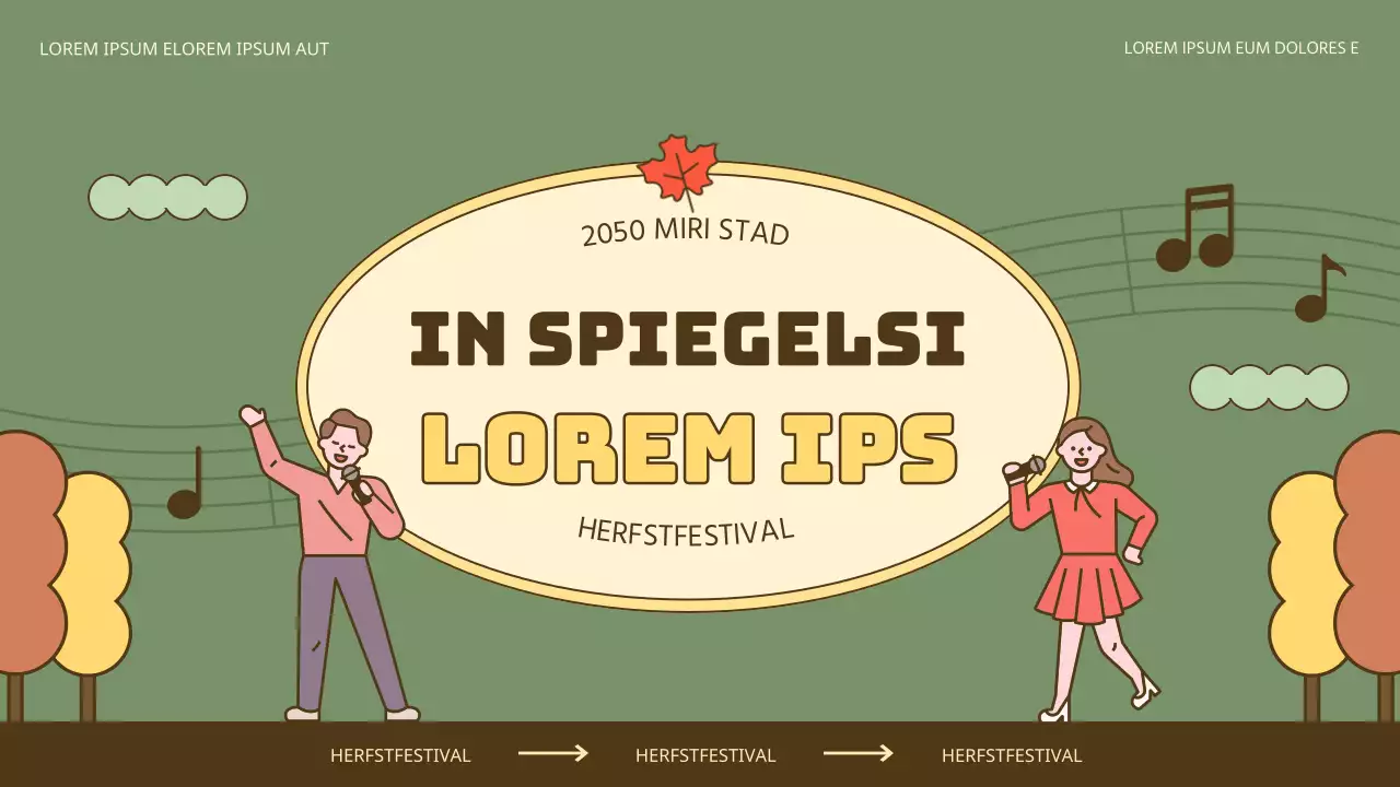 Promoot natuurlijke herfstfestivals in geel en kaki