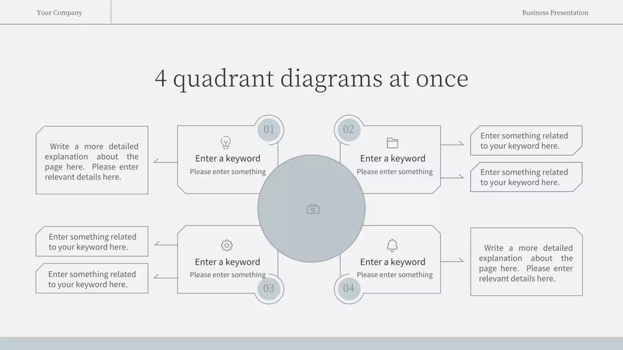 Simple, emotional business report in light blue and white