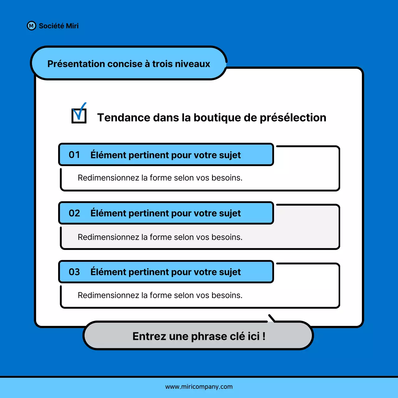 Proposition minimaliste de pitch d'entreprise en bleu et bleu clair