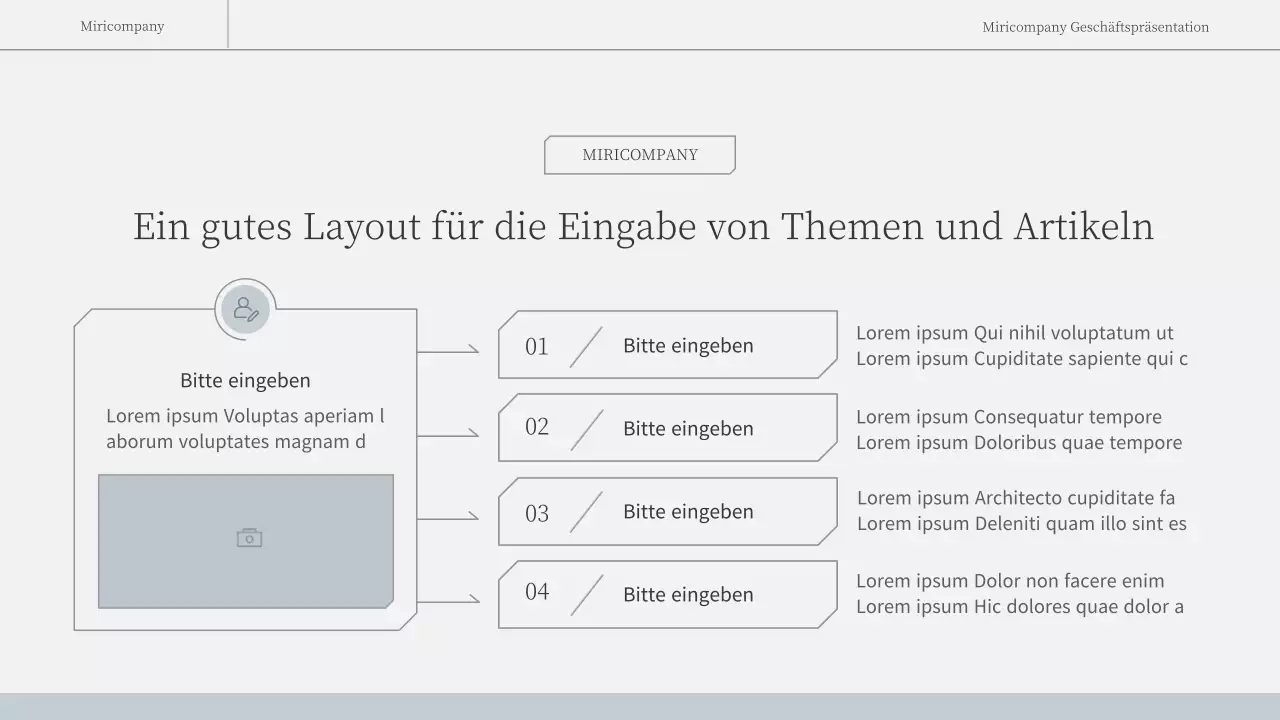 Ein einfacher, emotionaler Geschäftsbericht in Hellblau und Weiß