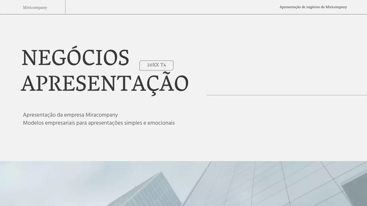 Um relatório comercial simples e emotivo em azul claro e branco