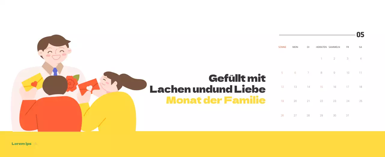 Ein festliches Krankenhaus mit Illustrationen zum Thema Gesundheit und Familie und farbenfrohen Akzenten