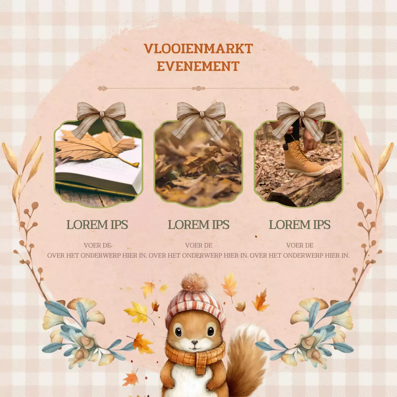 Promoot een klassieke vlooienmarkt in roze en kaki