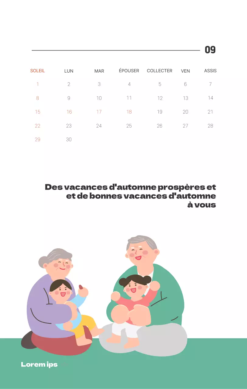 Un hôpital festif avec des illustrations sur le thème de la santé et de la famille et des accents colorés.