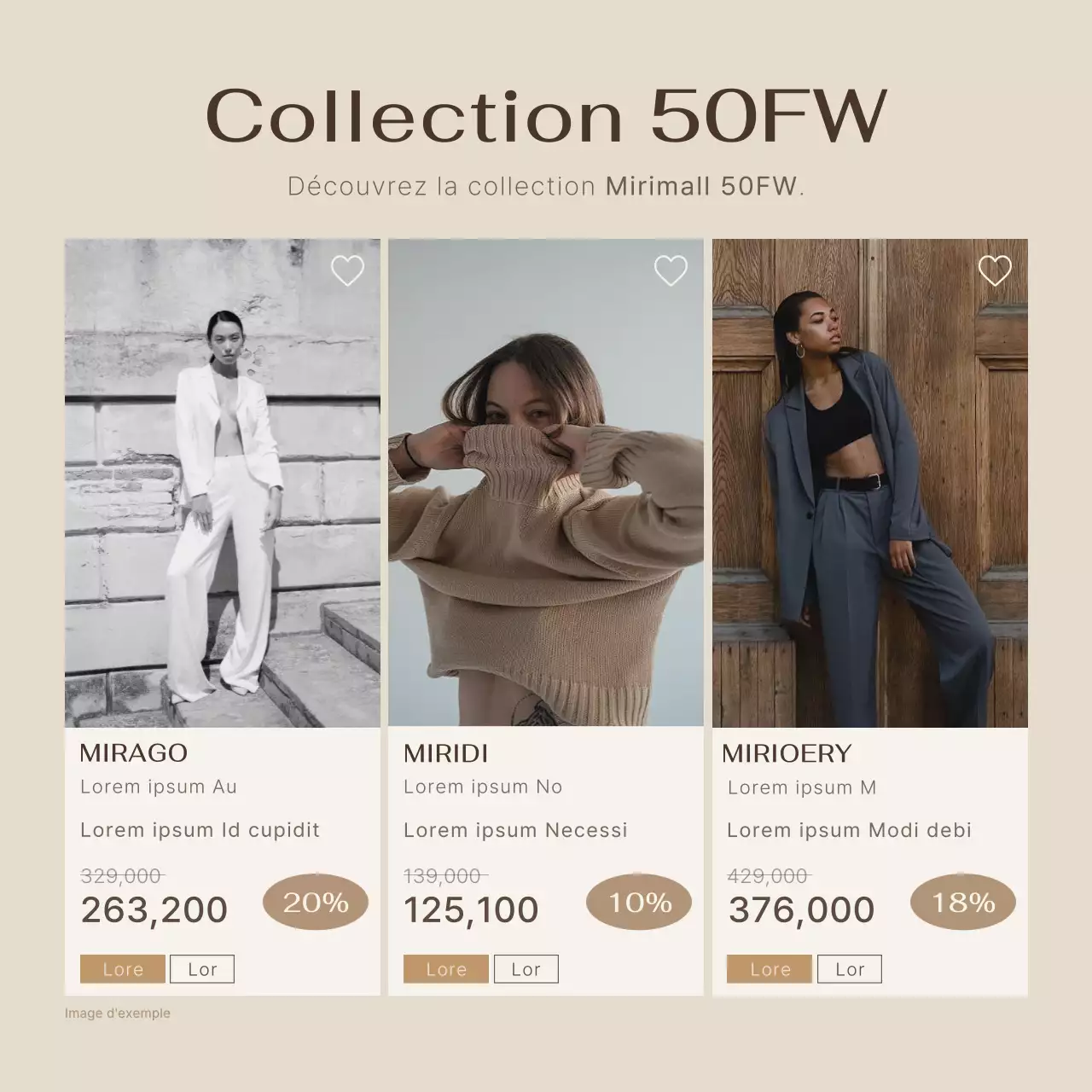 Promouvoir un événement moderne et tendance sur le thème de l'automne en marron et kaki