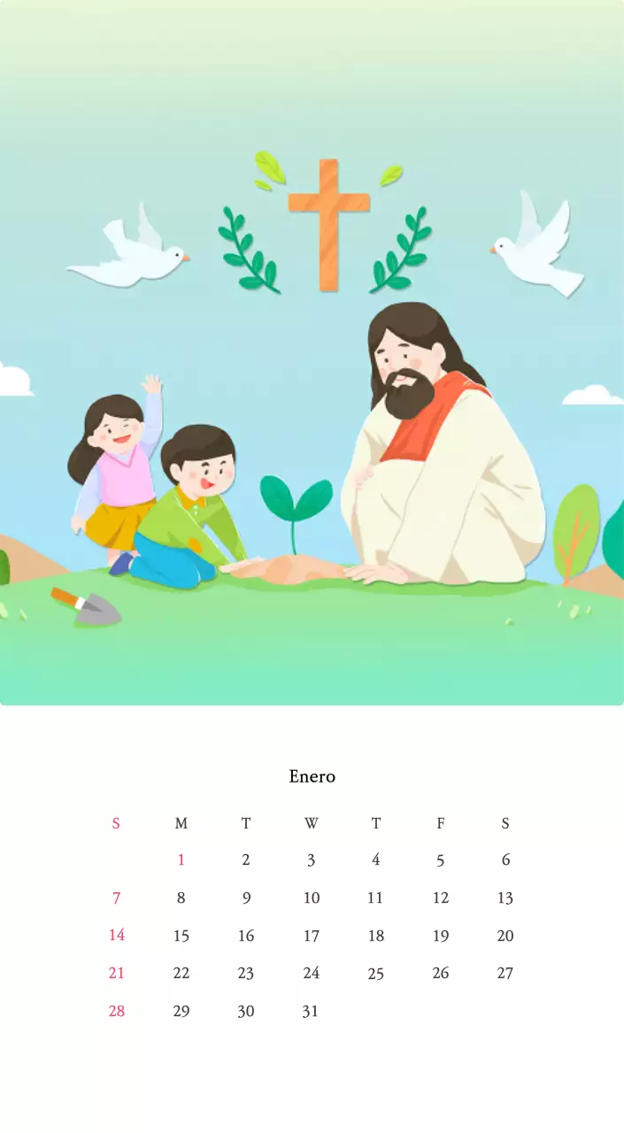 Iglesias con simpáticas ilustraciones en colores cálidos