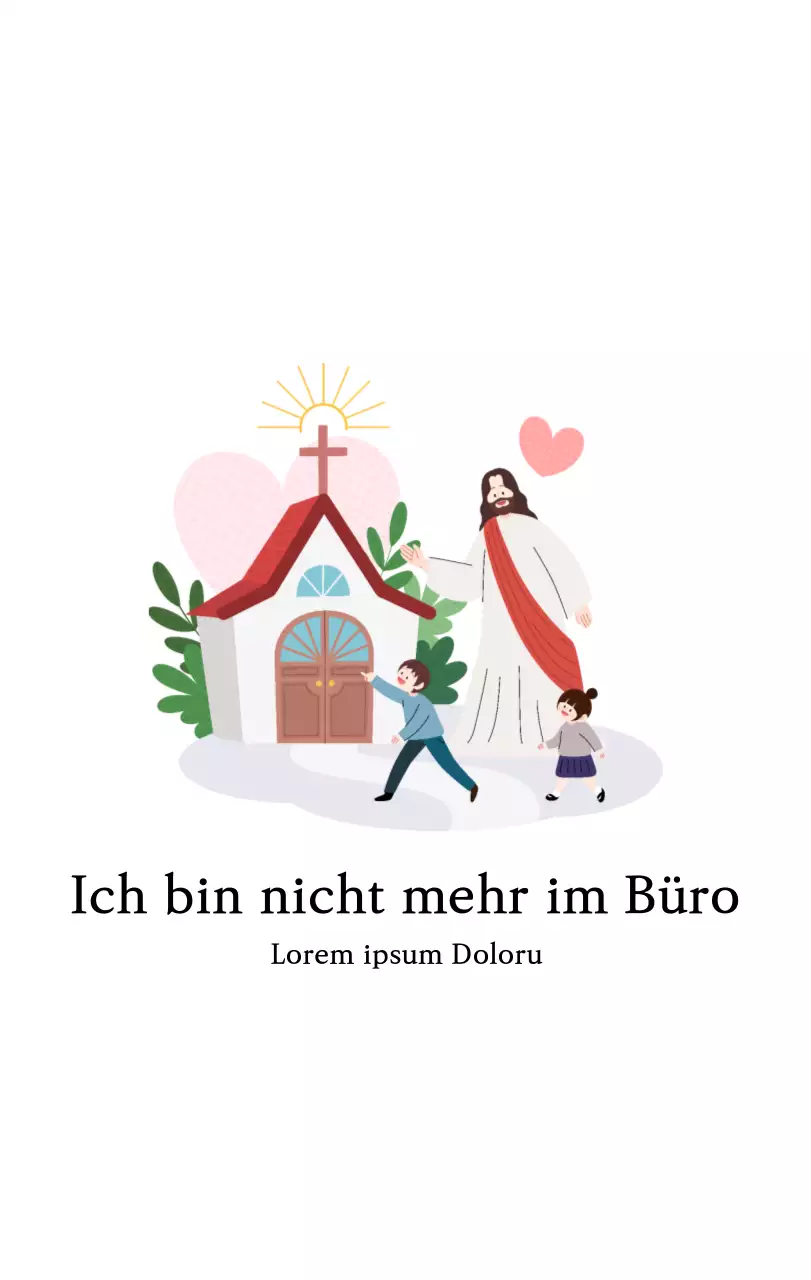 Kirchen mit niedlichen Illustrationen in warmen Farben