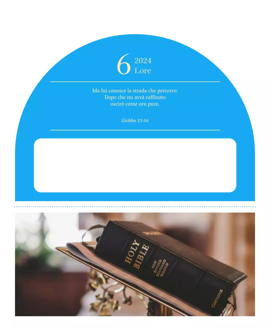 Calendario ecclesiastico blu di concezione moderna