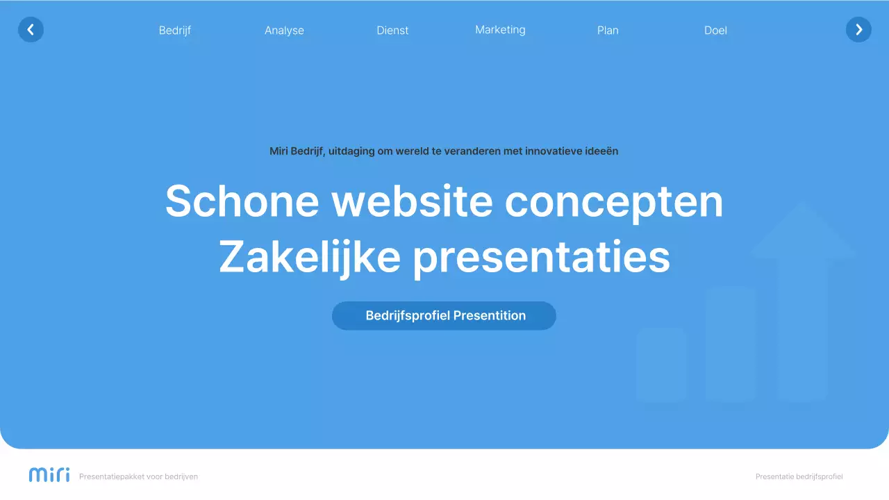 Eenvoudige witte en lichtblauwe website bedrijfsprofiel