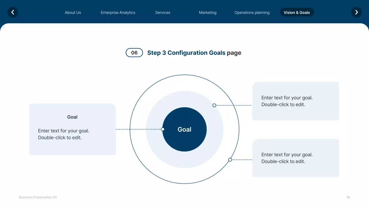 A simple white and navy blue website company profile