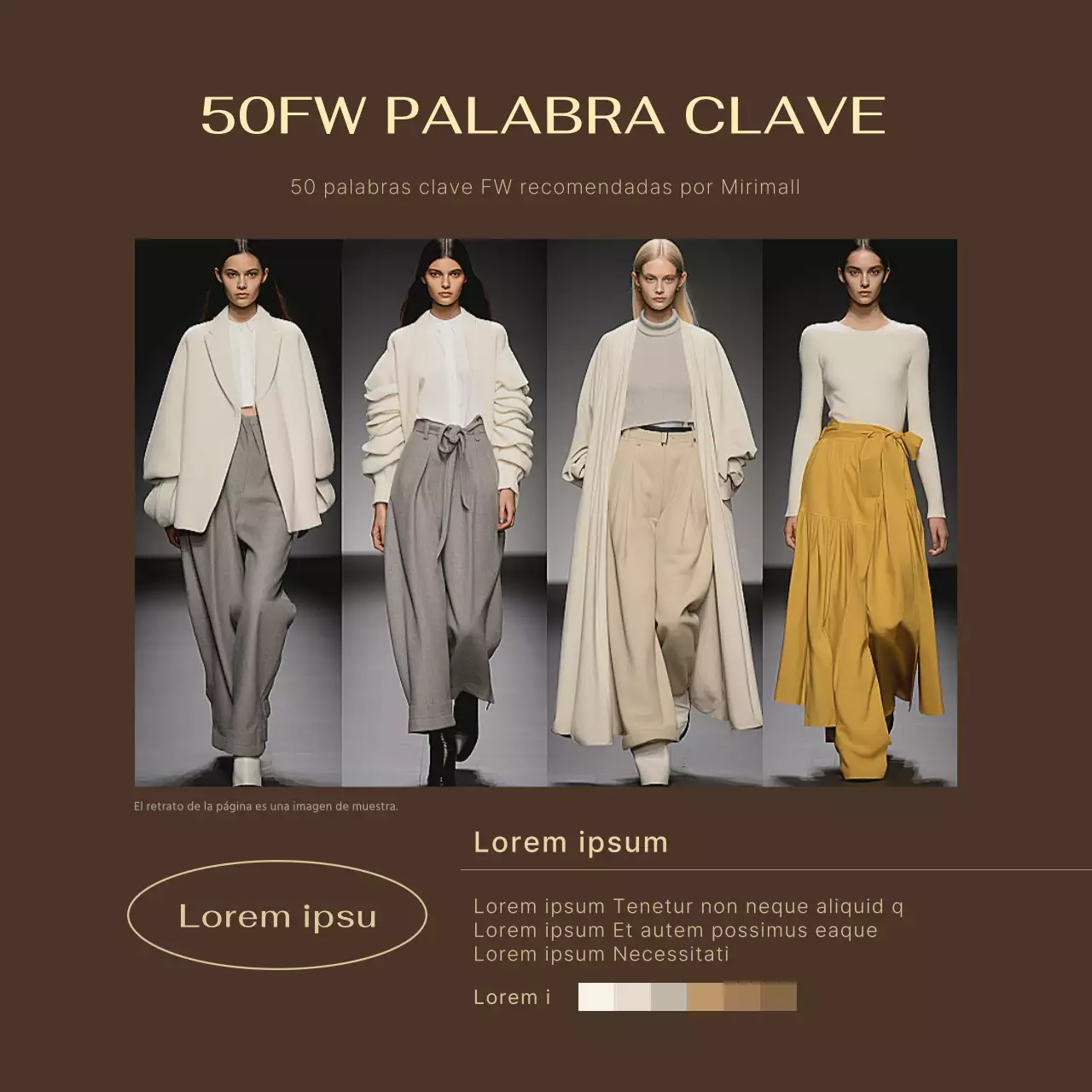 Promueva un evento otoñal moderno y a la última en marrón y caqui