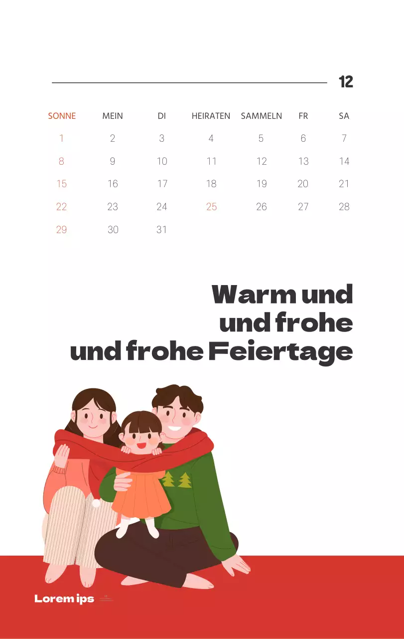 Ein festliches Krankenhaus mit Illustrationen zum Thema Gesundheit und Familie und farbenfrohen Akzenten