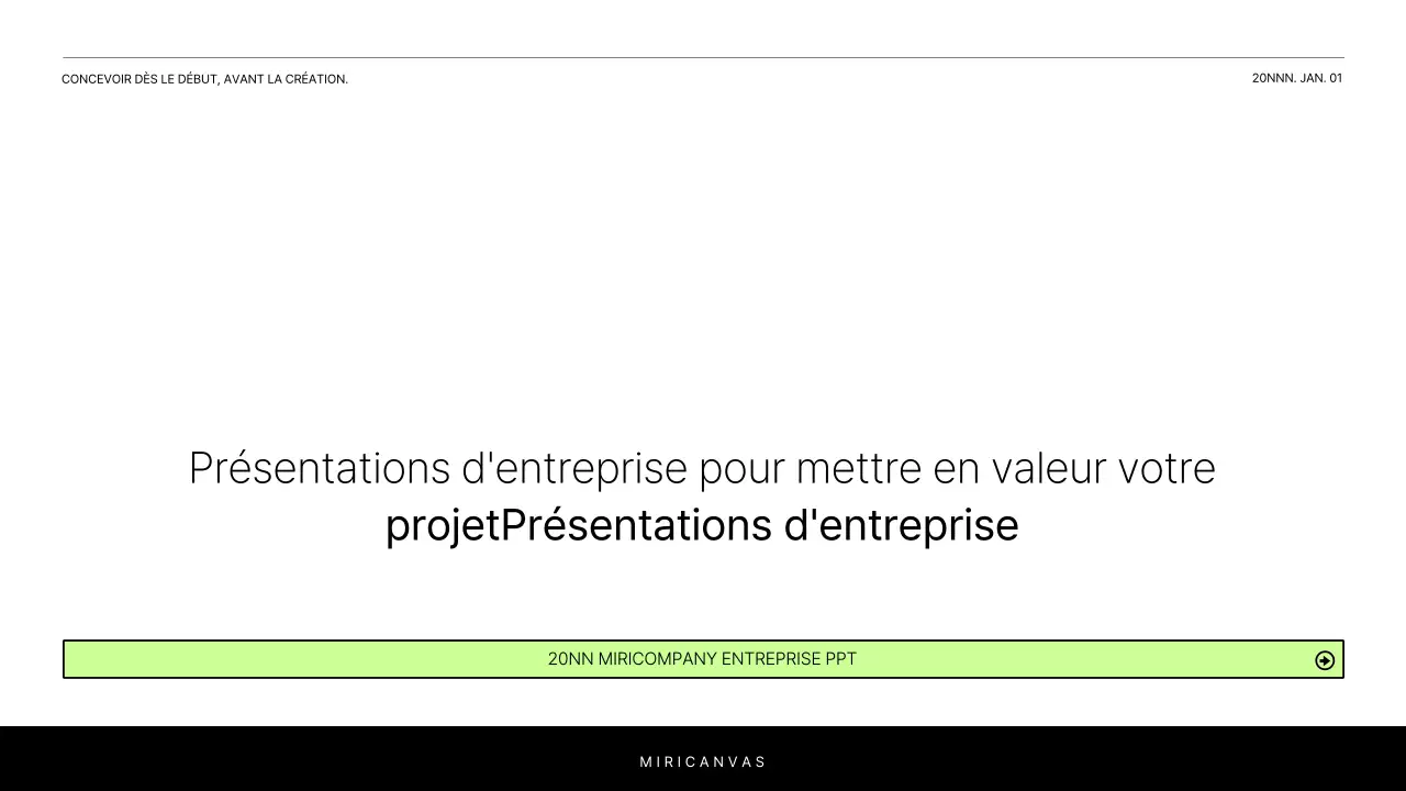 Un simple rapport blanc et chartreuse pour introduire un projet