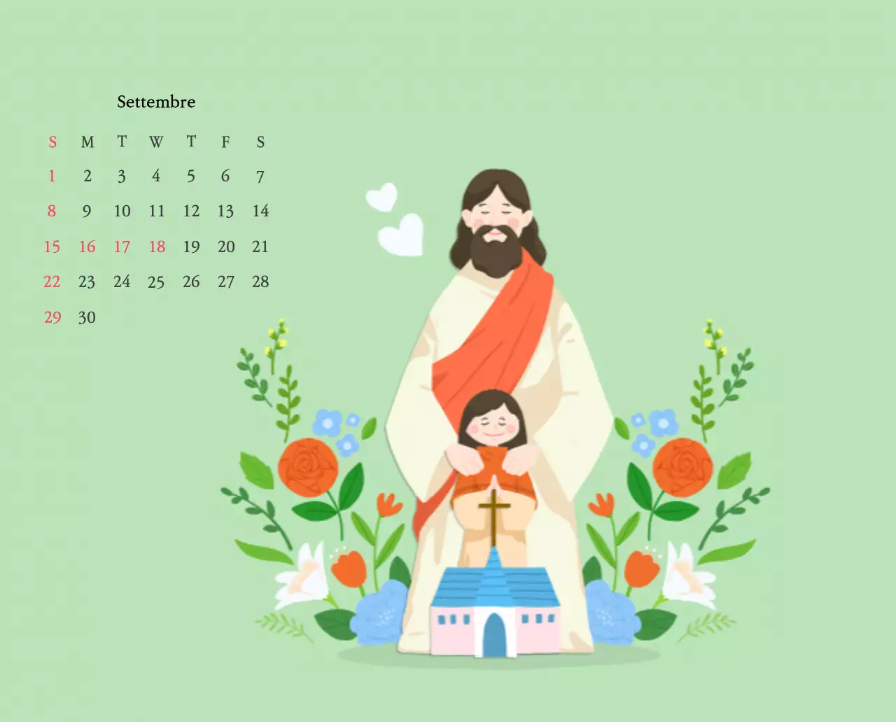 Chiese con simpatiche illustrazioni dai colori caldi