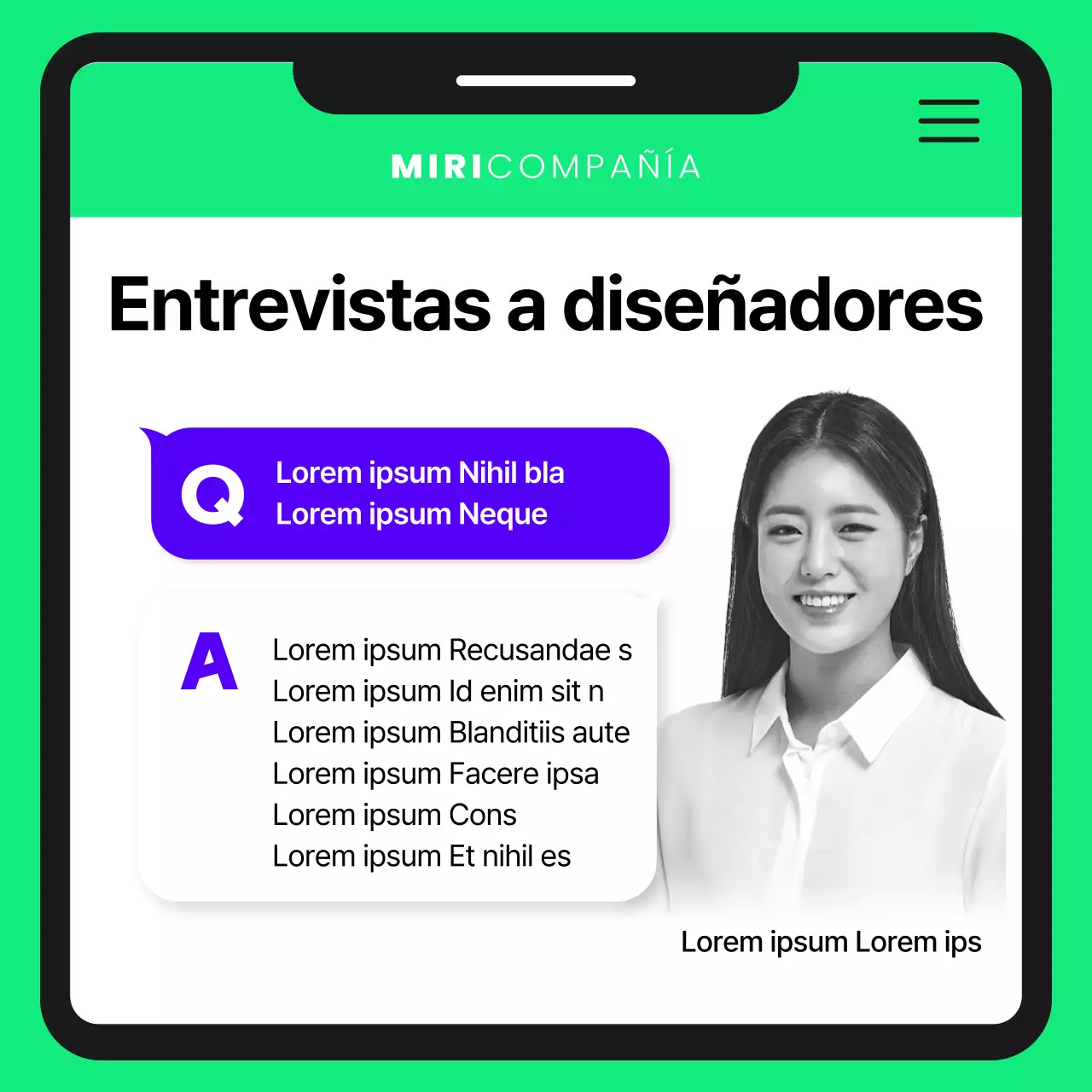 Contratar a un diseñador guapo en púrpura y chartreuse