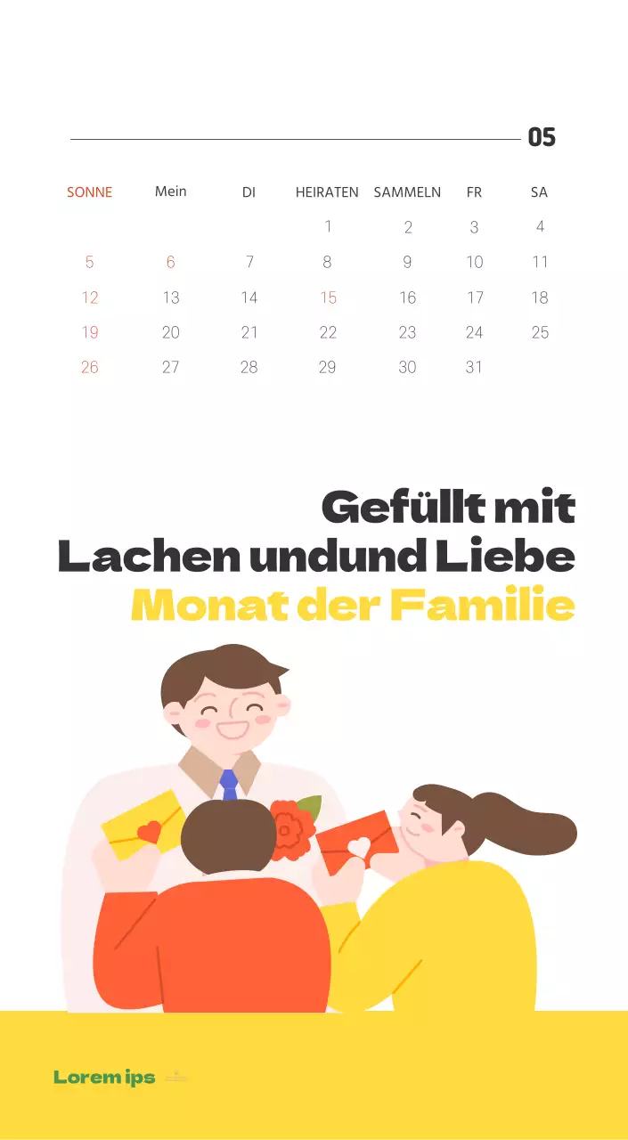 Ein festliches Krankenhaus mit Illustrationen zum Thema Gesundheit und Familie und farbenfrohen Akzenten