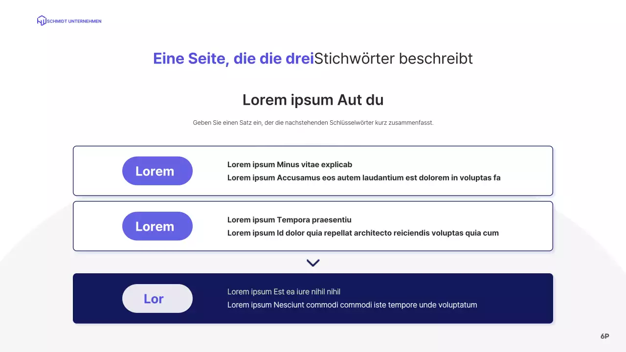 Ein einfaches Unternehmensprofil mit blauem Layout