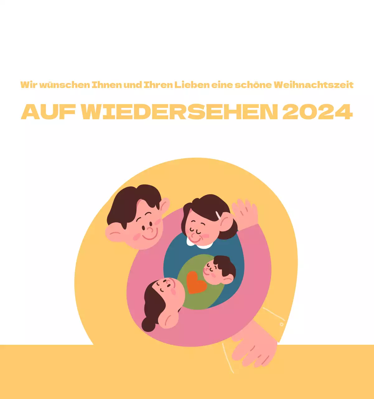Ein festliches Krankenhaus mit Illustrationen zum Thema Gesundheit und Familie und farbenfrohen Akzenten