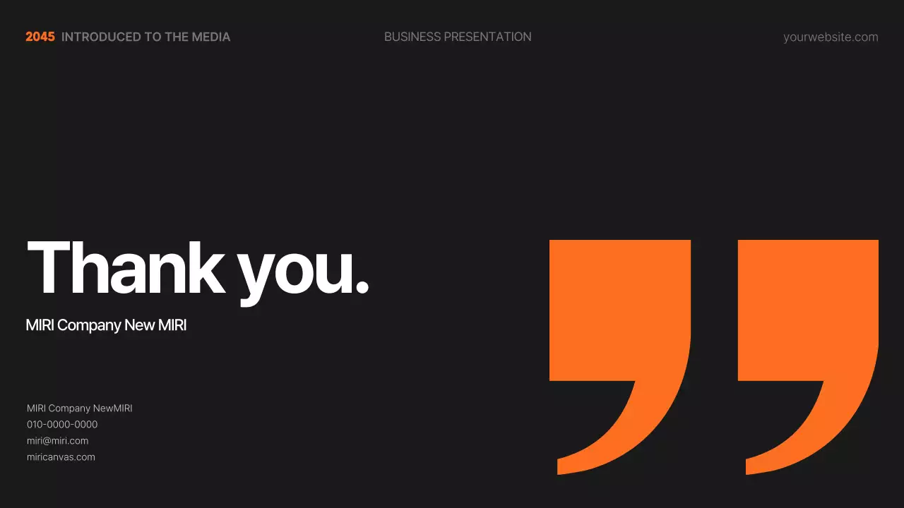 오렌지 모던 비즈니스 프레젠테이션