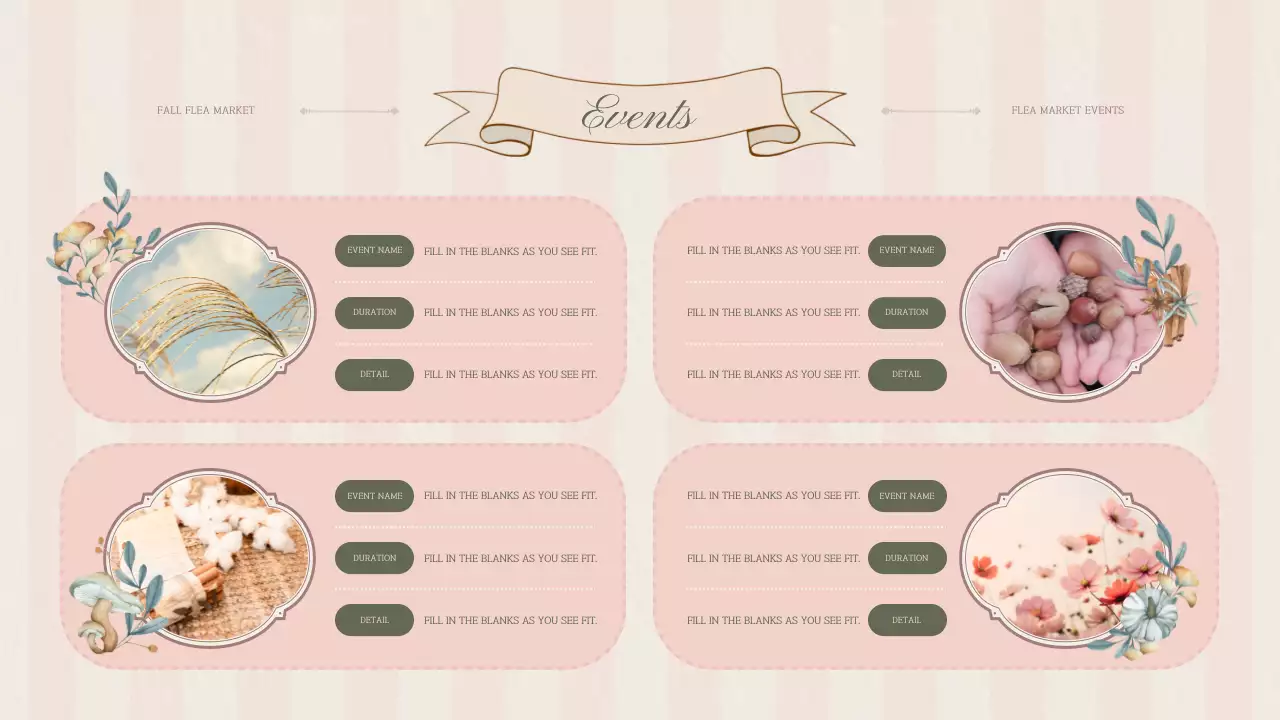 Pink Vintage Flea Market Announcement Presentation