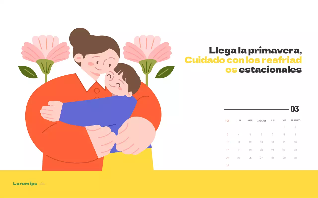 Un hospital festivo con ilustraciones de temática sanitaria y familiar y acentos de color