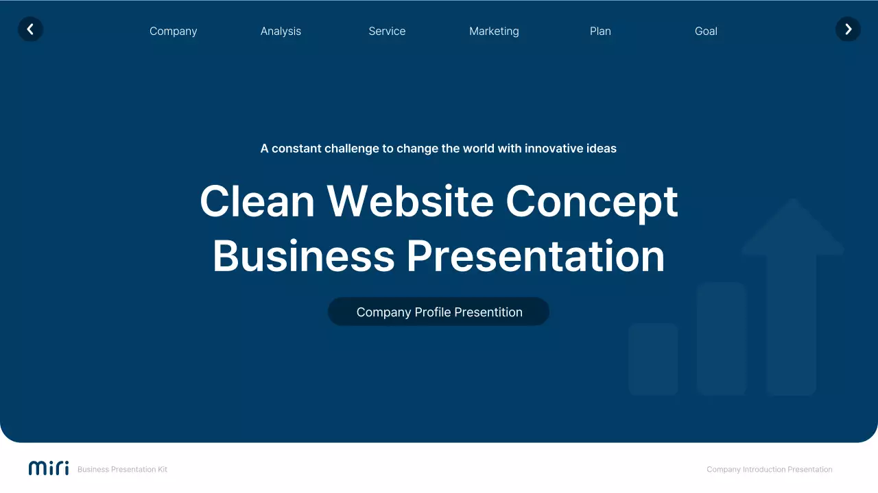 A simple white and navy blue website company profile