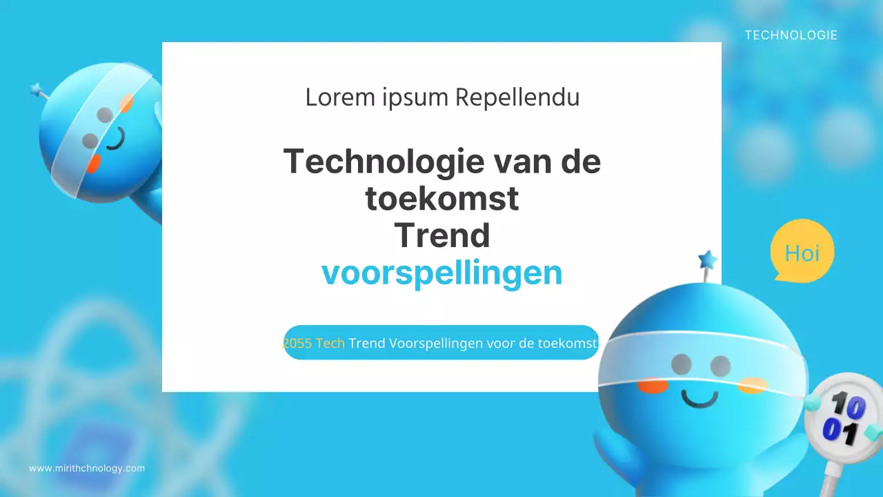 Een kitscherig blauw-geel futuristisch trainingsdek voor technologische prognoses