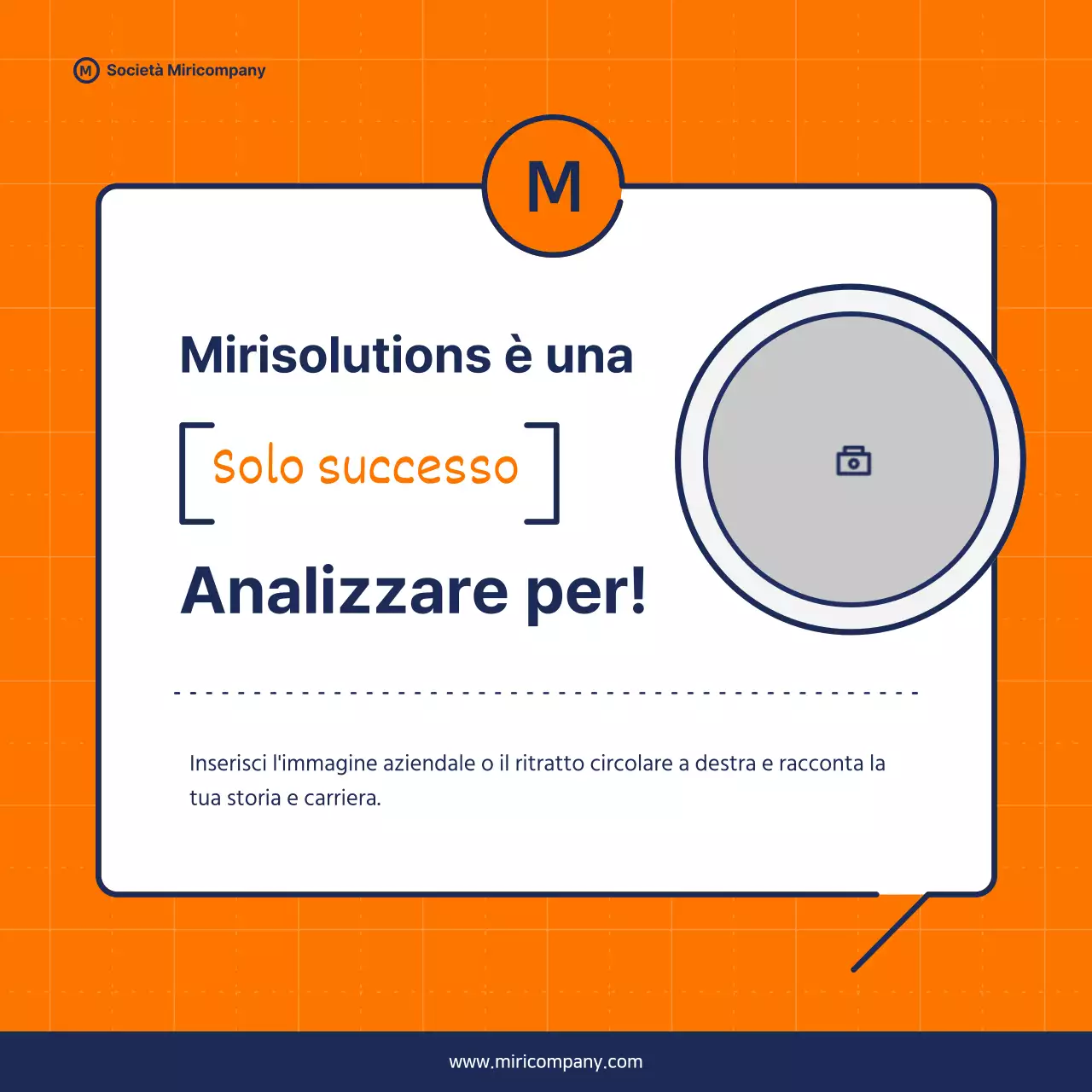Proposta di business pitch minimalista in arancione e blu navy