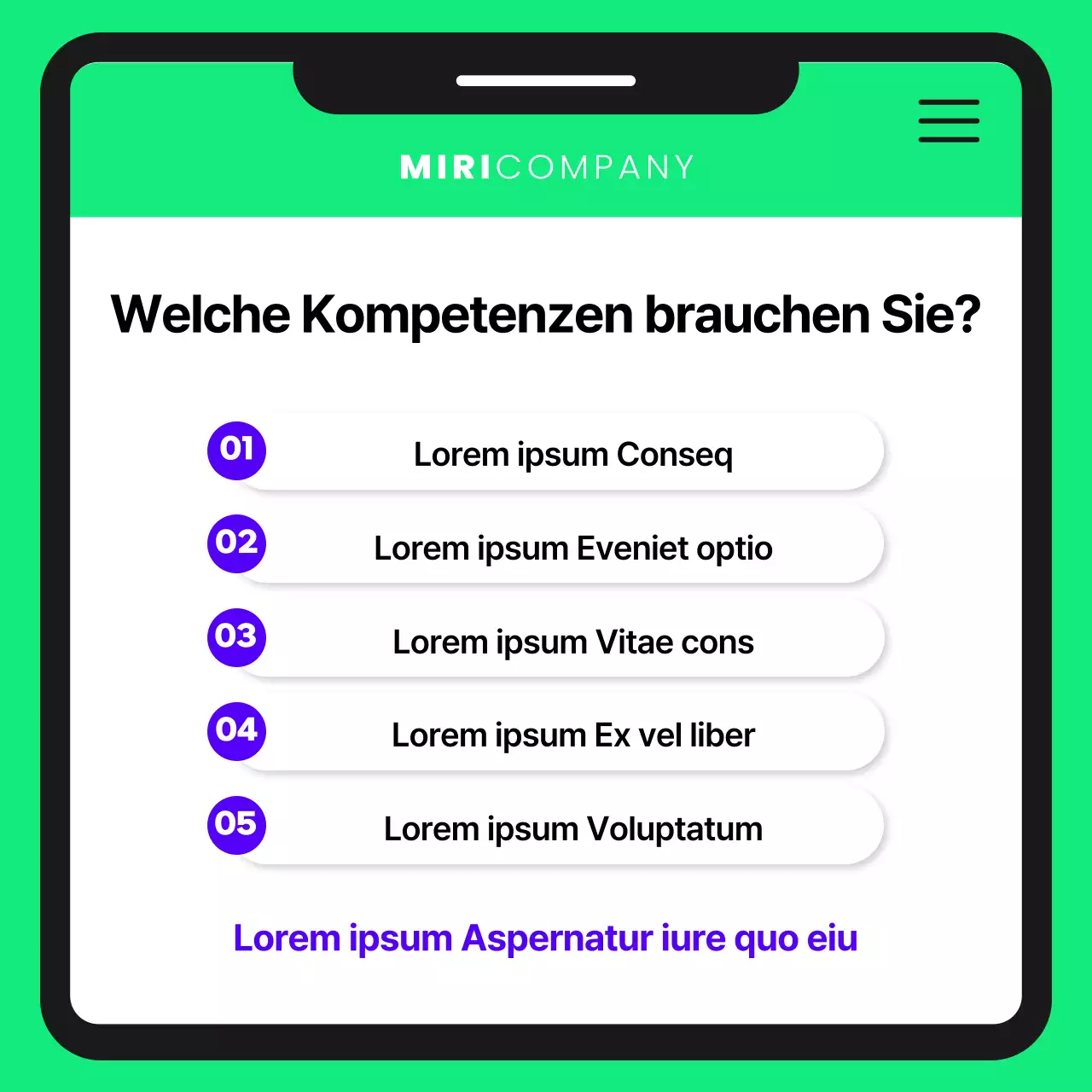 Eine hübsche Designerin in Lila und Chartreuse engagieren
