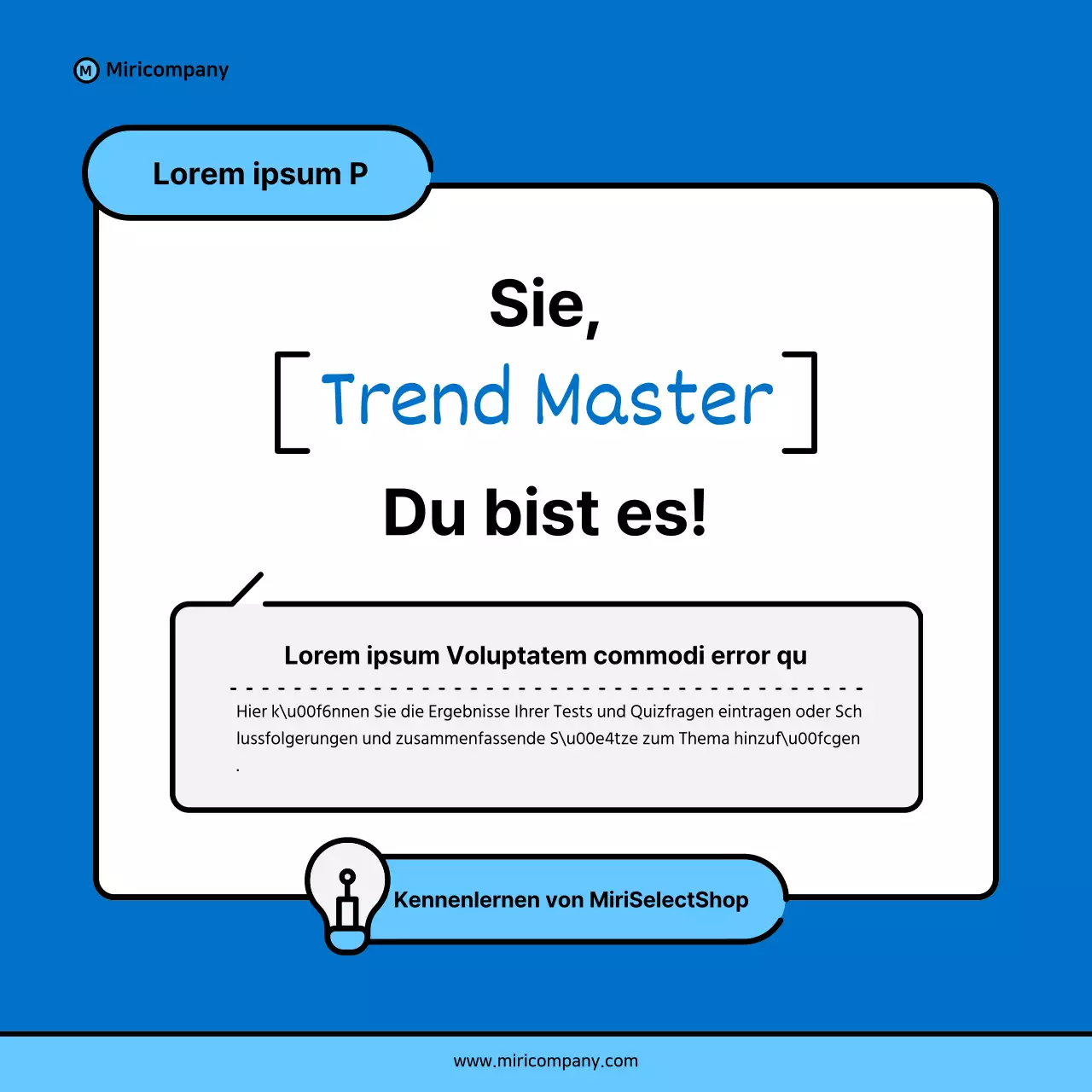 Minimalistischer Vorschlag für ein Geschäftsfeld in Blau und Hellblau